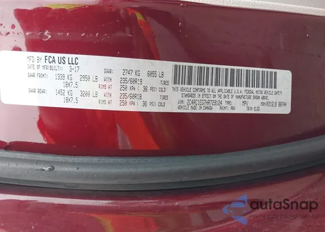 2017 Chrysler Pacifica Touring-L Plus из США, поврежденный, VIN 2C4RC1EG7HR729124